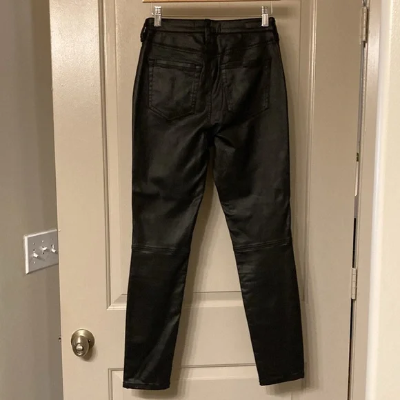 Sanctuary high waisted coated, black skinny jeans, size 26 - Picture 4 of 7